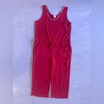 Ava & Viv Takuni USA Jumpsuit Red2X Wide Leg Short Sleeves Summer Comfy Pockets Drawstring Photo 12