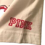 PINK - Victoria's Secret Pink VS Collegiate Collection WISCONSIN BADGERS White Crew Neck Tee Sz. M BLING Photo 5