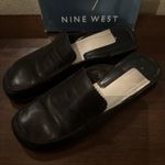 Nine West Vtg Varda Shoes Womens 8M Slip On Loafers Black Leather Mules Casual Photo 1