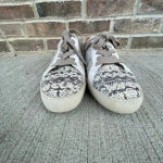 Frye  Webster Wave Gray Suede with Snakeskin Print Low-cut Lace- up Sneakers 8.5M Photo 3