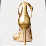 NWT Lauren Ralph Lauren Gabriele Metallic Leather Sandal Silver Size 8.5 Photo 5