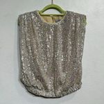 Do Be Silver Sequin Blouse Sz S NWT Photo 0