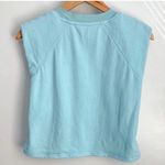 Alice + Olivia NWT  Braxton Cropped Sleeveless Sweatshirt Boxy Fit Tiffany Blue L Photo 3