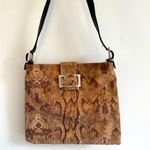 Cecconi Vintage Brown Snakeskin Print Italian Leather Shoulder Bag Photo 1