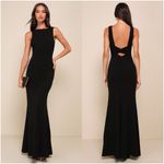 Lulus LULU’S Love In Your Eyes Black Knotted Mermaid Maxi Dress Photo 2