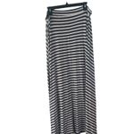 Victoria's Secret  Women's Size Medium Viscose White‎ Gray Striped Maxi Skirt Photo 3