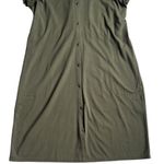 J.Jill  Women's Button Down Shirt Dress Olive Green Size Small Photo 2