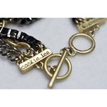 Cookie Lee  Punk Goth Rave Mixed Metals Link Chain Toggle Latch Bracelet Photo 2