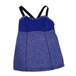 Lululemon Run Catch Me Tank Blue Purple Tonka Stripe Cross Back Shirt | Size 6 Photo 1