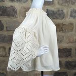 1. State  NEW antique white off the shoulder top‎ size medium eyelet sleeves Photo 4