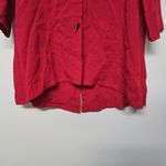 Fridaze Women'sā Red Linen Tunic Jacket Size M 3/4 Sleeve Button Front Peter Pan Size M Photo 2