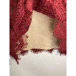 Rose + Olive Top Women XL Red Bell Sleeve Floral Lace Scalloped Romantic Boho Photo 2