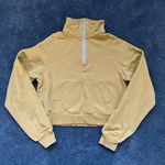 Brandy Melville John Galt  Yellow Cropped Half Zip Crewneck Sweatshirt Photo 0