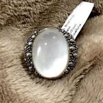 MICHAEL DAWKINS Starry Night Sterling Silver Mother of Pearl Doublet Ring 6 Photo 8