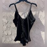 3X Black lace silk full butt nylon bodysuit Photo 3