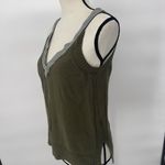 Womens J. Crew Olive Green Sleeveless Sweater Tank Size X Small Ribbon Trim Photo 5