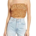 Free People Gold Sequin Crop Top Photo 0