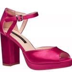 French Connection Women's Platform Peep Toe Pumps NEW Bright pink satin Size 11 Photo 11