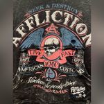 Affliction American Customs 1973 Distressed Embroidered Black Sweatshirt Small Photo 2
