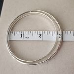 Set of Seven Small White Gold Filled Bangle Bracelet Diamond Cut Design Silver Photo 4