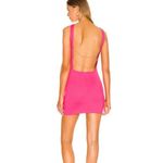 H:ours Cassia Mini Dress Size XS Fuchsia Ponte Open Back Chain Link Photo 3