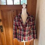 NWOT NorthStyle Multicolor Plaid Blazer Medium Red Photo 1