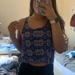 Forever 21 Blue Flowy Crop Top  Photo 0