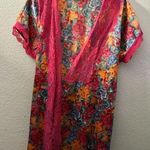 Vanity Fair  Multicolor All Over Floral Print Satin Robe M Photo 0