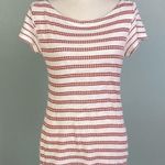 Pilcro and the Letterpress PILCRO red and white striped t-shirt with 2,back keyholes with ties. Small. EUC Photo 0