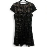 Alfani  lace cap sleeve fully lined fit & flare dress size 10 black and nude Photo 1
