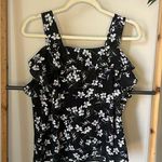 Banana Republic  Black Floral Ruffle Sleeveless Top Size XS Photo 0