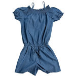 Coastal cowgirl western chic denim romper Blue Photo 3