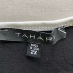 Tahari NWT USA Women’s 2X Liquid Knit Wide Leg Black & White Sleeveless Jumpsuit Photo 5