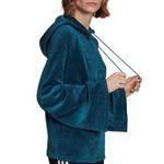 Adidas Flared Sleeve Velvet Blue Hoodie Photo 1