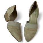 Eileen Fisher Suede Pointed Toe Block Heel D'Orsay Pumps Neutral Career Photo 0