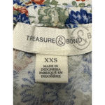 Treasure & Bond Peasant Blouse Puff Sleeves Floral White/Multicolor W XXS NWOT Photo 6