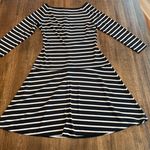 Ralph Lauren  Black and White Stripe Dress with Boat Neck  - Size 6 Photo 3