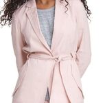 Rag and Bone  Cameron Belted Linen-Blend Canvas Blazer in Baby Pink Photo 0
