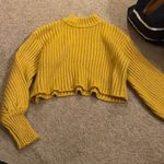 Elodie  small mustard crop sweater Photo 0