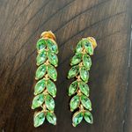 Oscar de la Renta  Gold and Green Leaf Earrings Photo 6