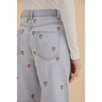 Farm Rio Rose Embroidered Wide Leg Denim Photo 3