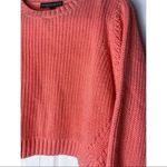 Topshop  Petite Neon Peach Cropped Knit Crew Neck Sweater Size 10 Large Photo 2