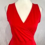 Red wrap top cotton dress with pockets size medium Photo 3