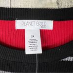 Planet Gold  (FLAW) 2X Black Red Silver White Color Block Body Con Sweate… Photo 7
