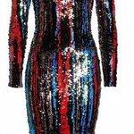 Dress the Population Lola Sequin Midi Dress in Rouge size XXS Photo 1