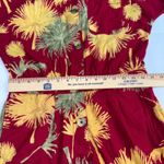 Free People  Malibu Red Palm Print Button Down‎ Romper Women's Size S Photo 4