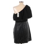 BCBGeneration  Black Faux Leather & Ruffle One-Shoulder Dress Size 10 NWT Photo 1