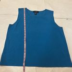 Cable & Gauge  Woman 1X Blue Plain Tank Top Photo 3