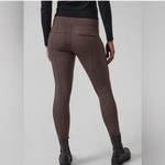 Athleta NWT Delancey Herringbone Tight Pants Leggings Brown Red Size Medium Photo 1