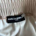 Karl Lagerfeld Karl Lagerfield Faux Leather Biege Shorts Photo 6